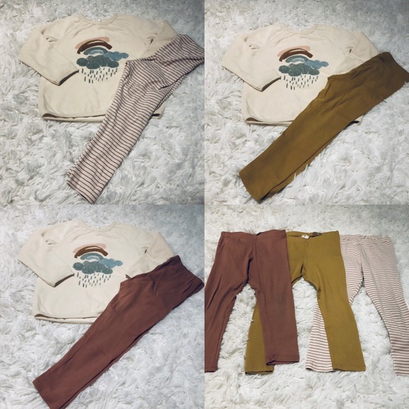 EUC H&M Terry Rainbow Pullover & Leggings - Picture 1 of 6